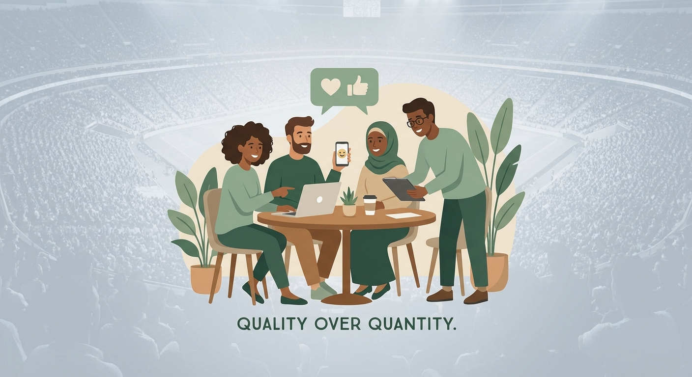 A small group giving genuine, specific feedback vs a massive anonymous crowd